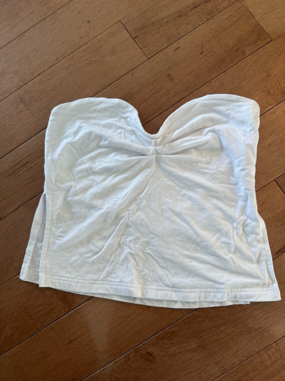 White Strapless Sweetheart Bust Tube Top
